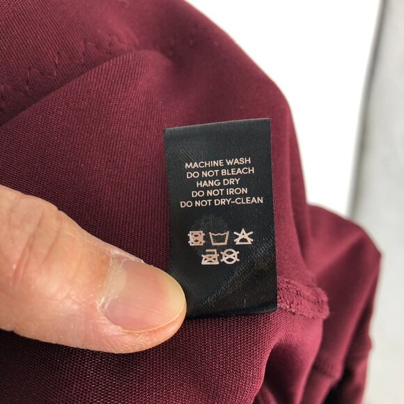 Pop Fit Athletic Leggings with Two Large Side Pockets Burgundy Size Medium - Picture 5 of 12